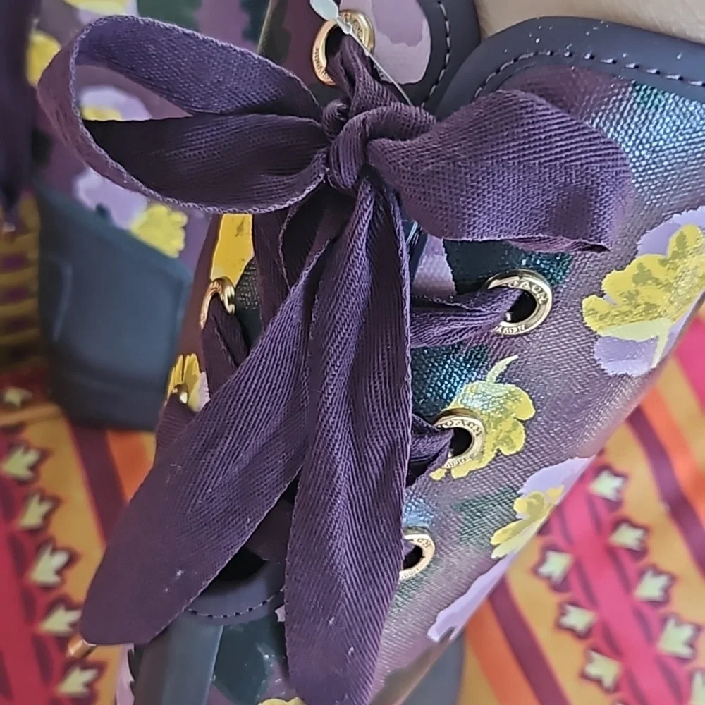 Coach Rain Boots, Wonderful Condition, Ties Up in Back